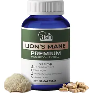 Ish Nootropic Lions Mane Capsules for Cognitive Function & Health - Fitness, Healthcare Dietary Edible