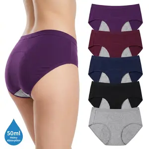 5-Pack Women’s Leak-Proof Period Underwear | Soft Breathable Menstrual Panties for Daily Use