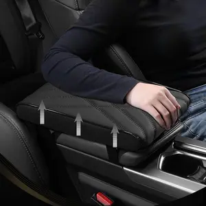 11.8x7.9x2 Inch Thick Car Armrest Cushion Cover - Premium Leather Center Console Box Protector Pad, Waterproof Design with Soft Touch Surface, Universal Fit for Most Car Models to Prevent Scratches, Enhance Comfort & Protect Your Vehicle's Interior