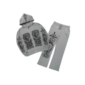 Blasted Grey Hoodie/Baggy Pant Track Set