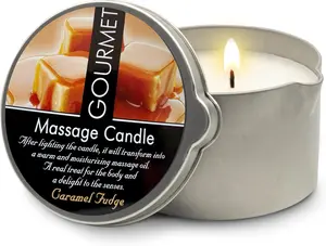 GOURMET COLLECTION Massage Candle for Couples - Moisturizing & Hydrating Skin Care Body Massage Oils Candle - Natural & Vegan (6.76oz), 576014