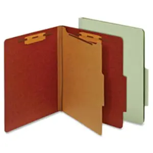 Pendaflex Bonded Fastener Classification Filing Folders, 2-Divider, Green - Folders for Documents