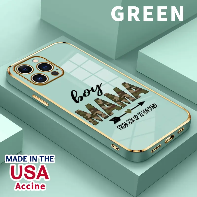 Electroplated TPU Phone Case with Silicone Soft Shell for iPhone 16,15,14 Pro Max,13,12,11,XR,XS Plus - Classic Straight Design, Boy's & Mom Patterns, Protection, Flexible TPU Cushions Daily Drops, Guarded Camera, Sweat-Resistant Grip