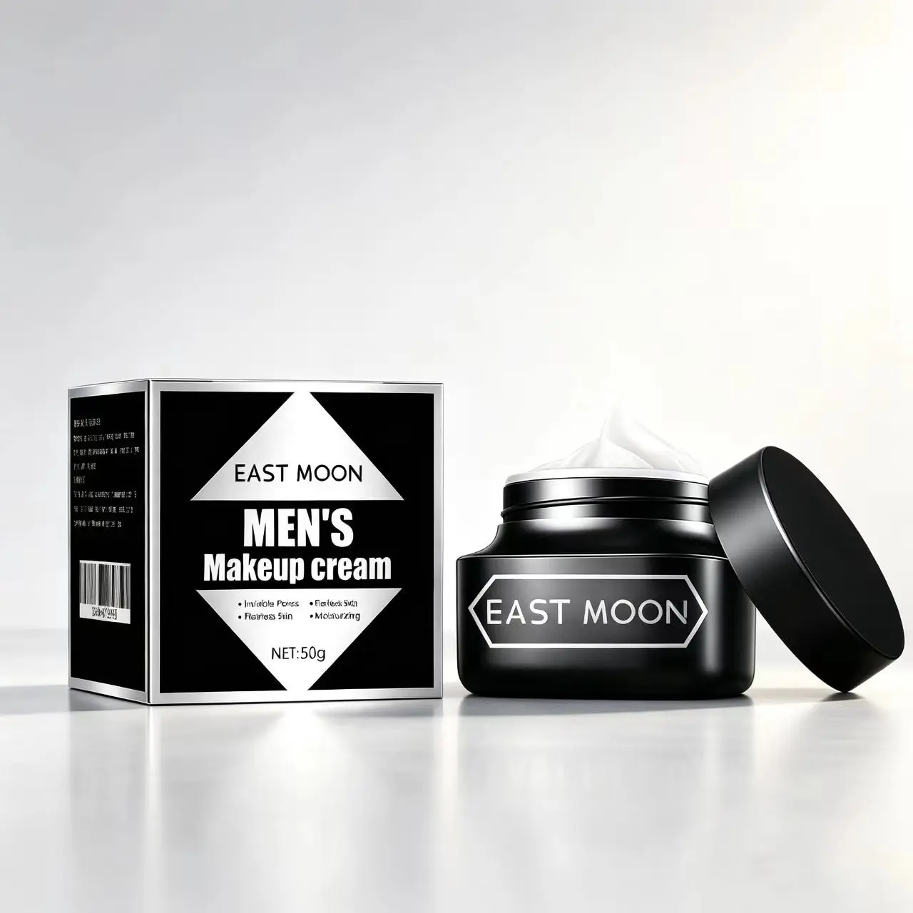 Men’s tinted face cream, lightweight foundation with a natural finish, can be layered over clear concealer, silver or gold shades, 50 g, no makeup effect required for everyday use. beautiful