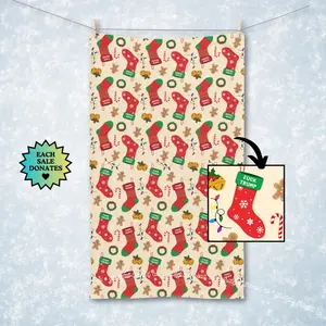 Subtle F*ck Trump Christmas Stocking Hand Towel, Political Home Decor, Festive Kitchen Towel, Funny White Elephant Gift, FDT Holiday Towel
