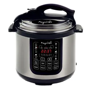 212 MAIN Megachef MCPR120A 8 qt Digital Pressure Cooker - 13 Pre-set Functions, Multifunction Appliance, Programmable Slow Cooker, Digital Control, Rechargeable Battery, AC Adapter