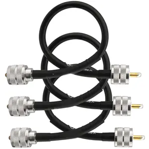 12 inch RG8x Coaxial , 3 Pack 1ft Jumper CB Coax  PL259 Male UHF Connector Low Loss 50 Ohm for CB HAM Radio, HF VHF Radio, Antenna Analyzer, SWR Meter