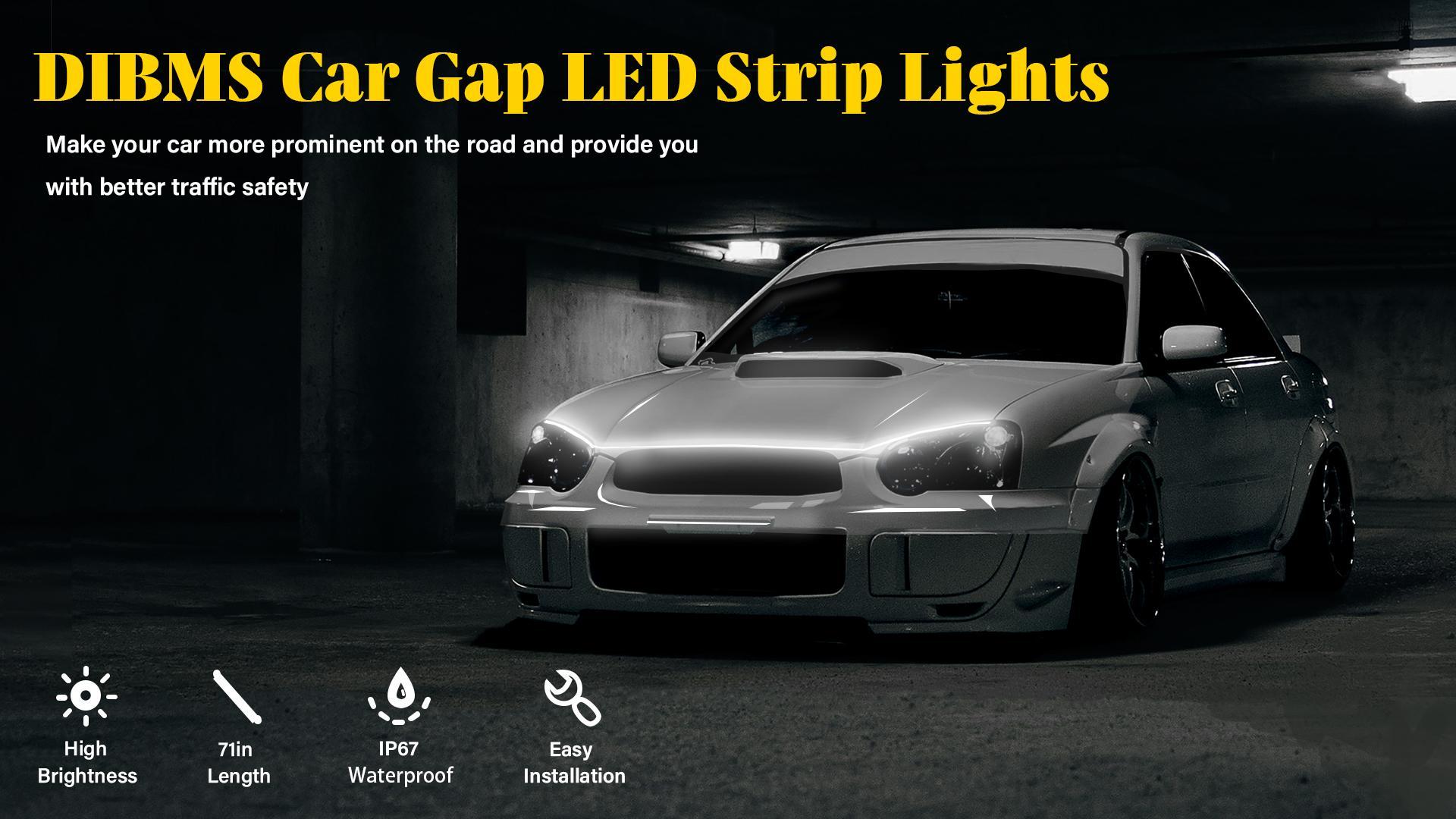 DIBMS 71" High Brightness car Hood Gap LED Strip, LED Car Ambient Light,Dynamic Scan Activated Design, Daytime Driving Kits, Car Accessories eclipse led lights DIBMS 71" High Brightness car Hood Gap LED Strip, LED Car Ambient Light,Dynamic Scan Activated Design, Daytime Driving Kits, Car Accessories eclipse led lights