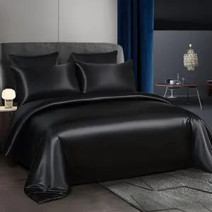 Solid Color Satin Bedding Set, 3 Counts/set Including 1 Count Duvet Cover & 2 Counts Pillowcase without Filler, Soft Comfortable Bedding Set for Home Bedroom, Silky Satin Bedding, Soft Comfy Bedding