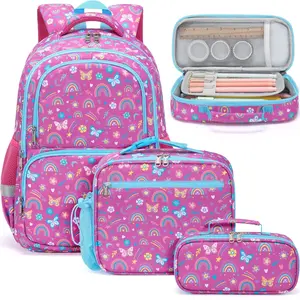 Fimibuke Backpack for School, 3PCS Waterproof School Bag Cute Bookbag Set with Lunch Box Pencil Case for School TikTokShopBacktoSchool