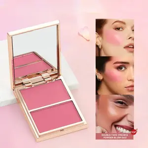 Double-Take Cream & Powder Blush Duo | Radiant Silky Formula for Flawless Natural Flush | Buildable Blush for All Skin Tones