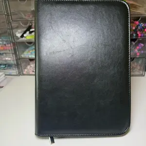 A5 PU Budget Binder w/ Zipper Checkered Leather