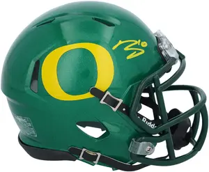Bo Nix Oregon Ducks Autographed Riddell Green Speed Replica Mini Helmet - Fanatics Authentic Certified