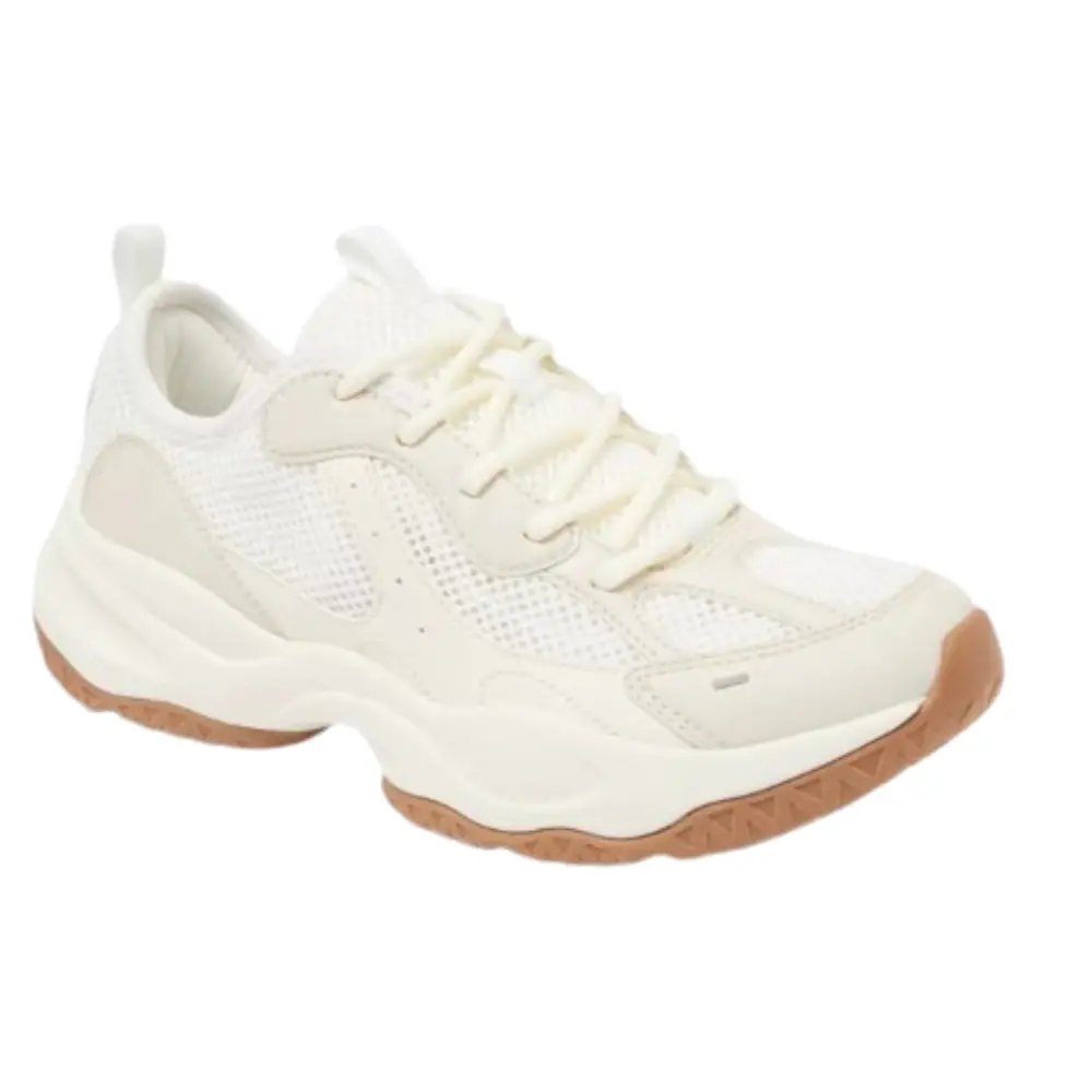 Women’s Cadence Sneakers – All In Motion Off-White Casual Lace-Up Breathable Walking Shoes with Removable Insole, Lightweight Travel & Everyday Comfort Sneakers Size 7
