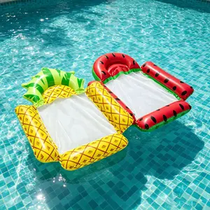 Fruit-Themed Inflatable Water Lounger — Foldable, Dual-Use Floating Bed & Hammock with Backrest