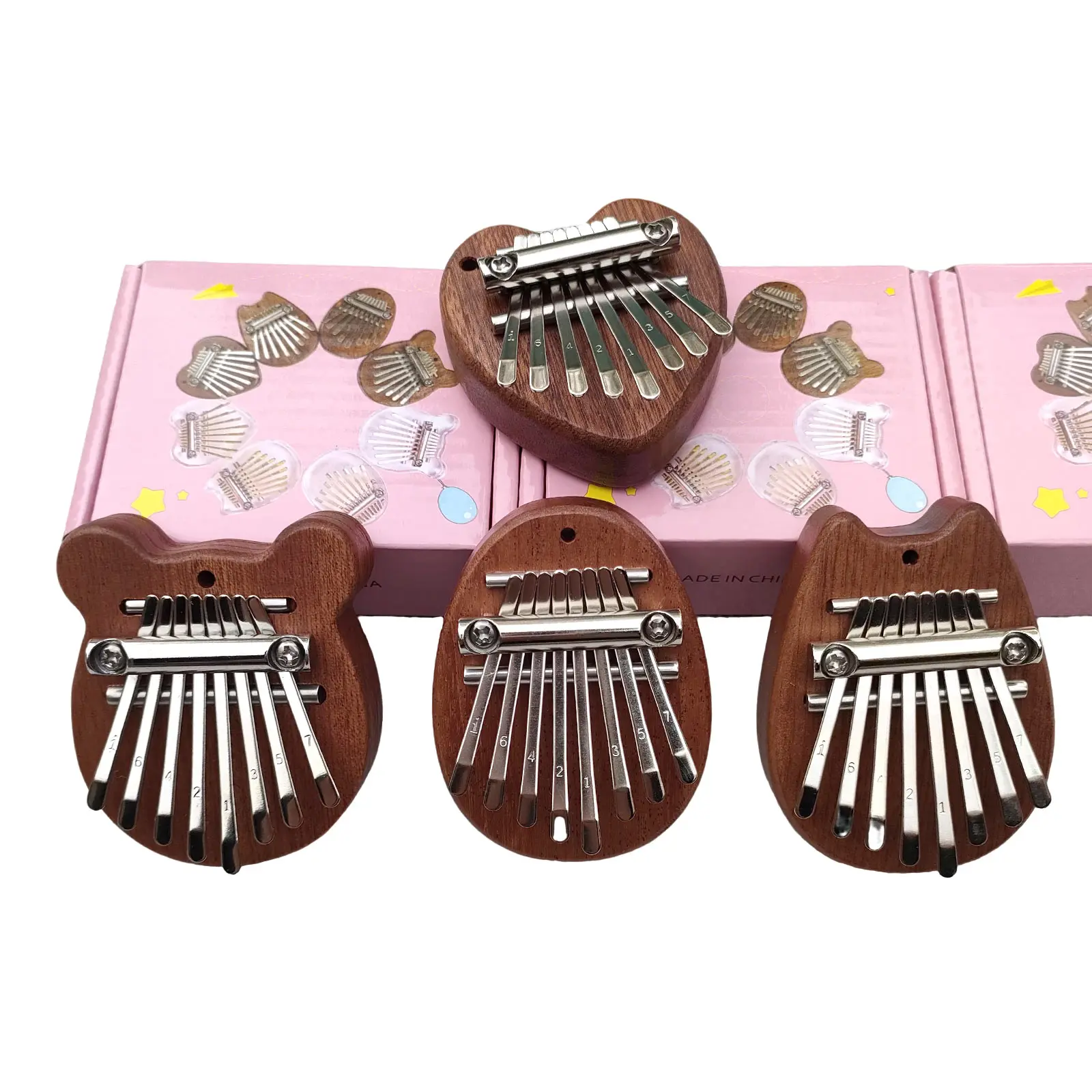 Pogolab Mini Kalimba Thumb Piano 8 Keys Wooden Exquisite Finger Piano Musical Instrument Gift for Toddler Child Valentines Beginners