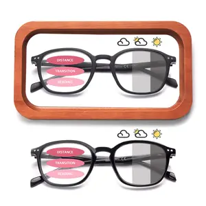 2-Piece Progressive Multifocal Photochromic Anti-Blue Light Reading Glasses, Suitable For Men And Women, With Spring Hinges And Durable Lenses, Ideal For Daily Use, Outings, And Leisure Activities