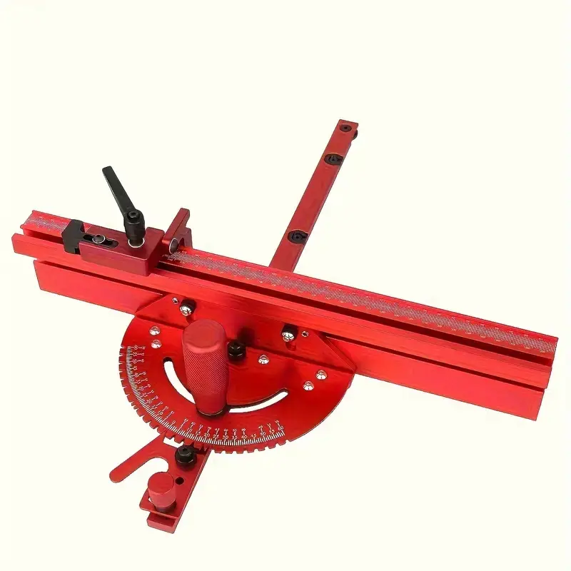 Precision Miter Gauge Set, 400mm Aluminum Profile Fence, Accurate Cross-Cutting & Angled Cuts, Durable Woodworking Tool with Track Stop, Measuring Tool