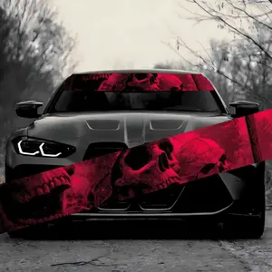 1 Car Rearview Mirror Skull Sticker Self Adhesive Removable Durable UV Protection Universal for All Vehicle Types Car Exterior Decoration Personalized Decal Car Decals