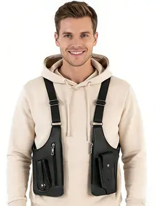 Underarm Chest Harness Bag Classic Style, Adjustable Anti-Theft Multi-Pocket EDC Bag for Men, Ideal for Commute Travel Outdoor Daily Use, EDC Holder Bag