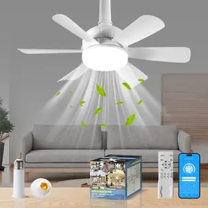 Ceiling Fan Light with Remote Control, 6 Speed Adjustable Fan Light, Indoor Lighting for Living Room, Bedroom, Kitchen, Parking Lot