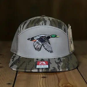 Mallard duck embroidered Richardson 112 and 168 flat bill SnapBack hat