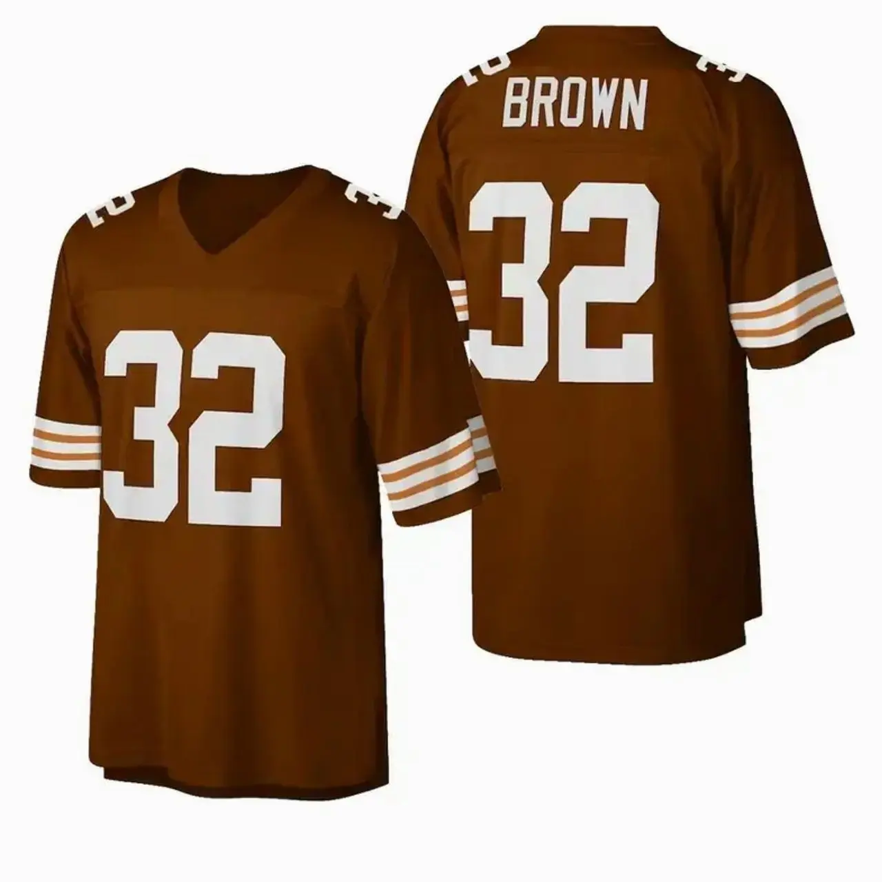 Cleveland Football Jersey #95 #32 #12- Authentic Game Day Player Apparel, Brown & Orange Gridiron Fan Shirt