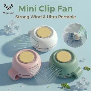 Westdeer Portable Silent Mini Bladeless Electric Fan,Adjustable 3-speed Suspended Waist Fans, Smal!Father's Day Gifts,Perfect Gift