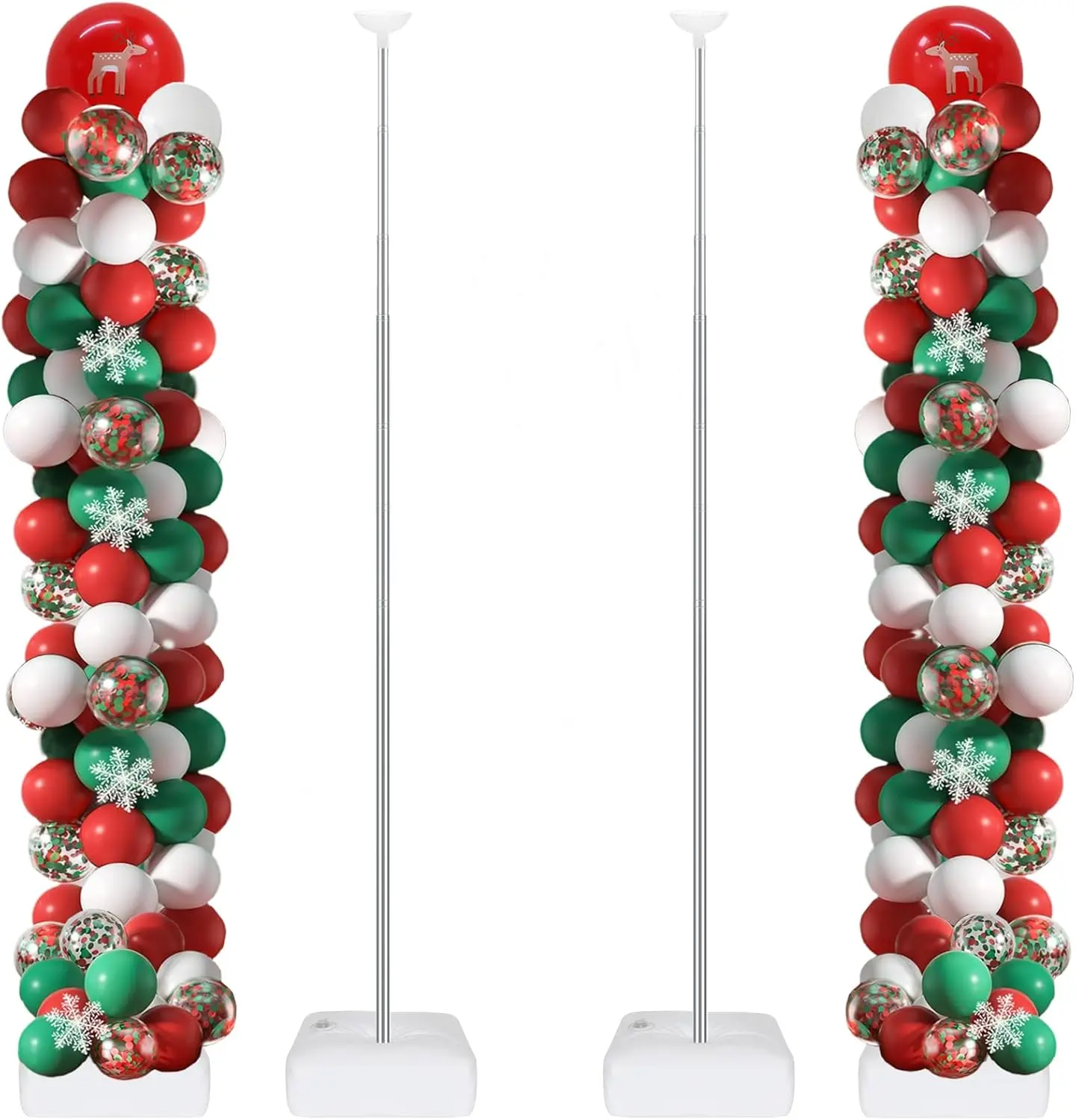 2 Set Balloon Column Stand Kit for Floor,  2025  Balloon Tower Stand Kit with Heavy Base, Adjustable Metal Balloon Stand for Party Decoration