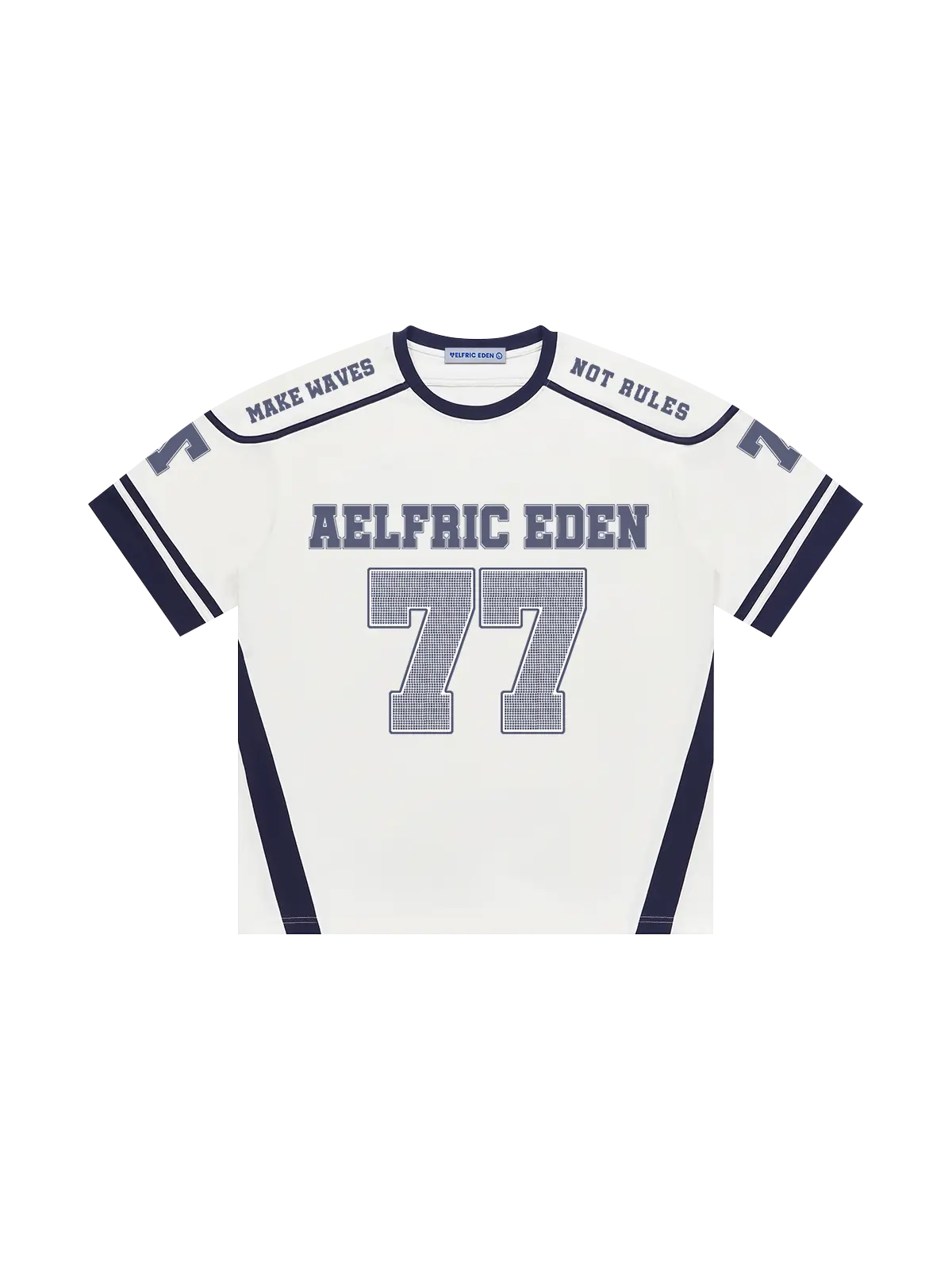 Aelfric Eden 77 Blokecore Oversized Football Jersey - Unisex Lightweight Throwback Casual Sports Jersey, Vintage Graphic Sporty T-Shirt, Men's Summer Streetwear Top, Throwback Jersey