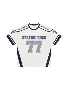 Aelfric Eden 77 Football Jersey Blokecore Oversized T-Shirt Vintage Graphic Tee Streetwear Unisex Summer Top