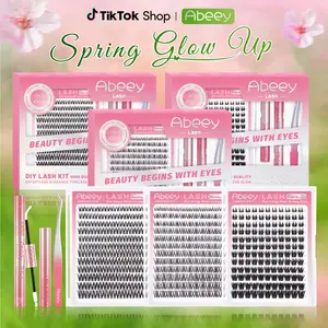 Abeey Spider Lashes | Natural Wispy Look | Kylie&Kim Lashes Inspired, Only Better | Long-Lasting Waterproof, Super Soft&Thin Band | Easy to Apply With Bond&Seal , Lash Remover & Tweezers for At Flawless Voluminous Look Trendy Must-Have - DD Curl