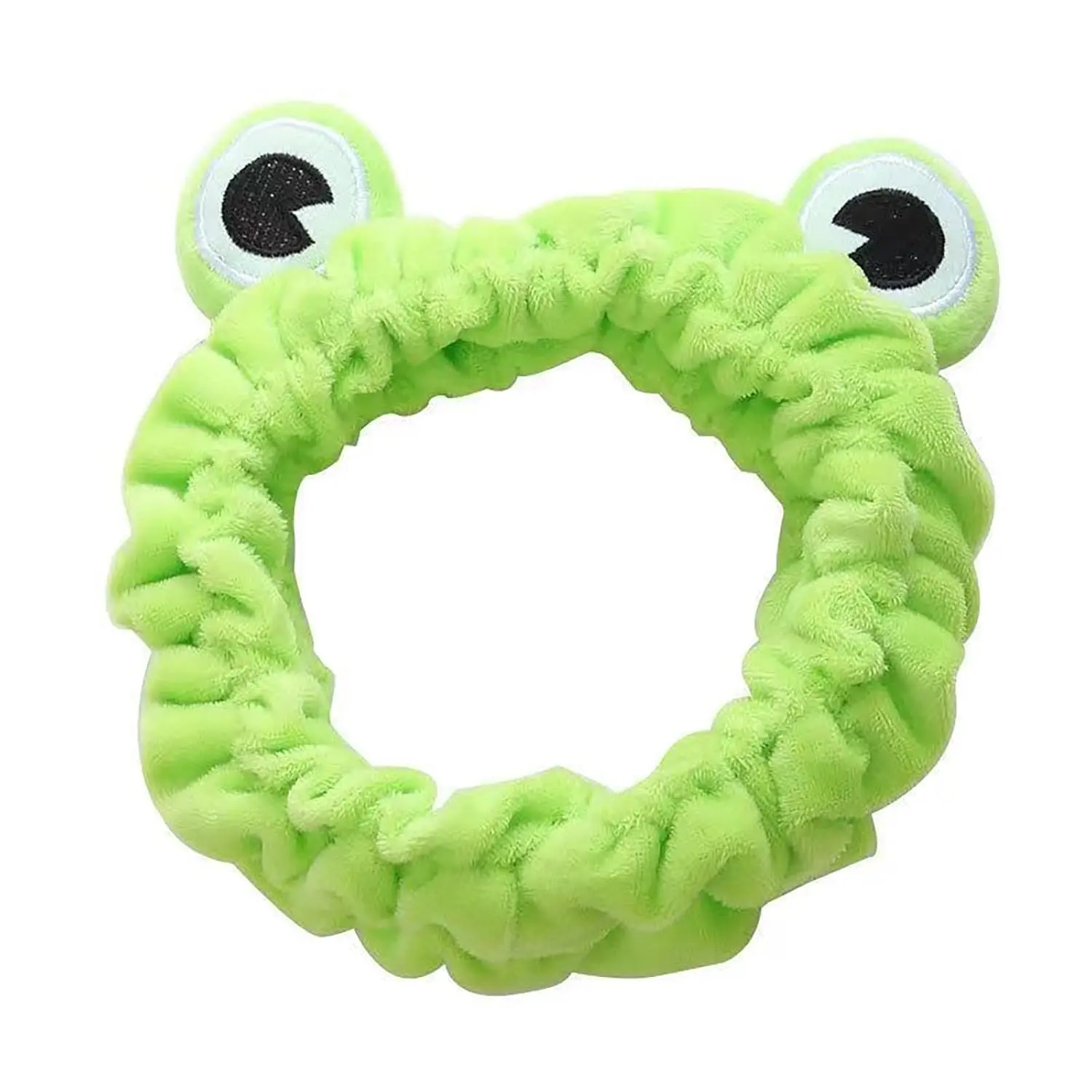 Women's Cute Frog Eye Spa Headband - Soft Elastic Microfiber Face Wash Band for Skincare, Makeup Application, Fun Animal Gift, Soft Headband