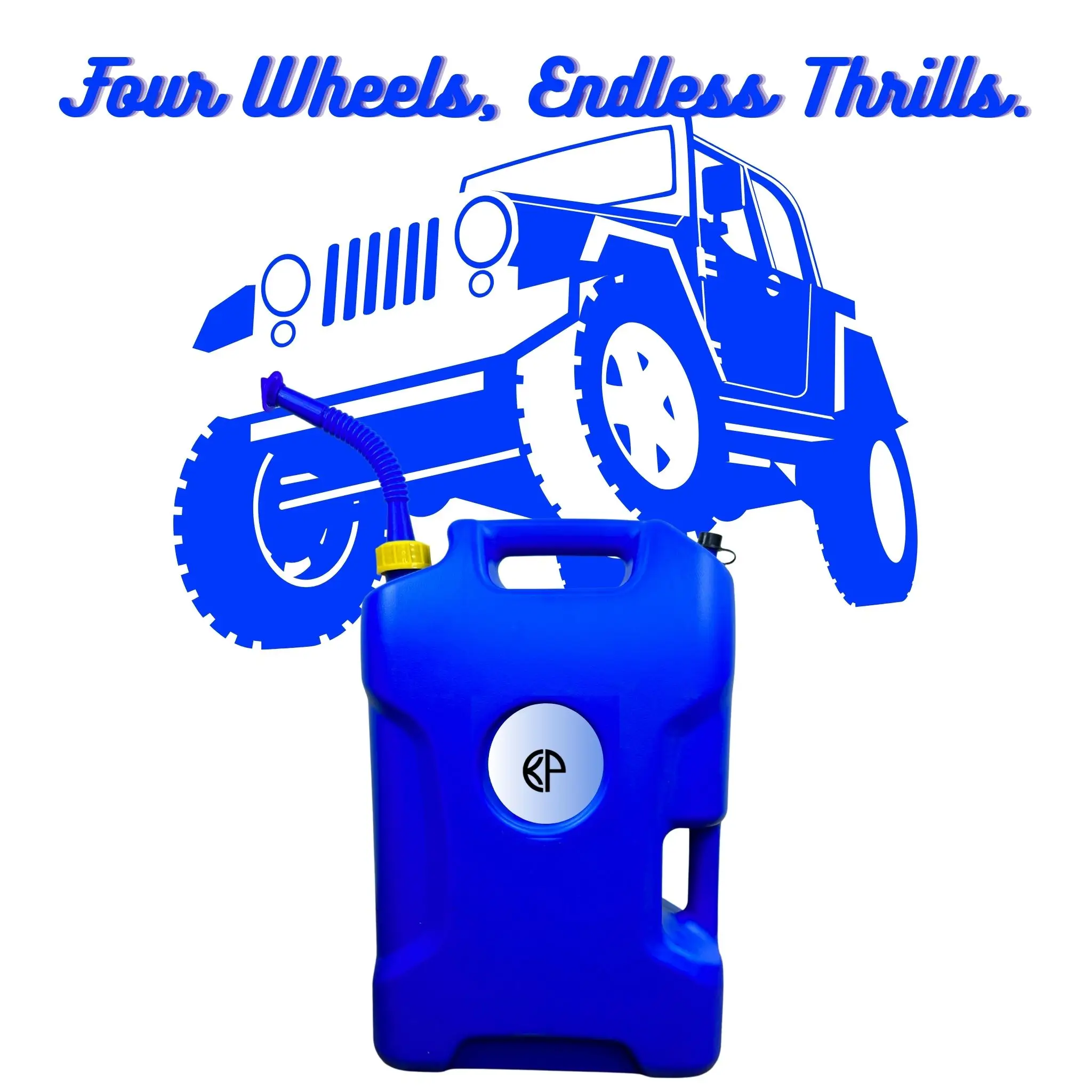 KP KOOL PRODUCTS 5.3-Gallon Military-Grade Utility Can – Heavy-Duty BPA-Free Fuel & Water Storage with Flexible Spout, Dual Handgrips & Leak-Proof Sea