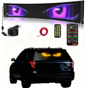 Flexible LED Matrix Panel, Smart App Control Scrolling LED Sign, Devil Eyes Car Rear Window LED Sticker, Programmable Neon Sign for Car/Party/Store