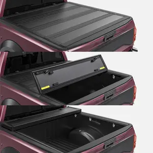 5.5ft Bed Hard Quad-Fold Low-Profile Tonneau Cover for 2015-2026 Ford F-150 F150 One-Hand Unlocking System
