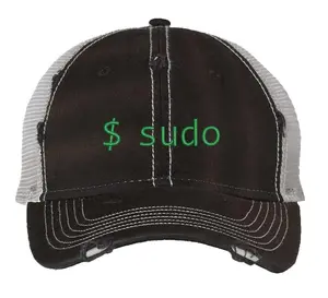 Distressed Sudo Trucker Hat For Open Source Enthusiasts, Programmers Hat, Open Source Admin Gift