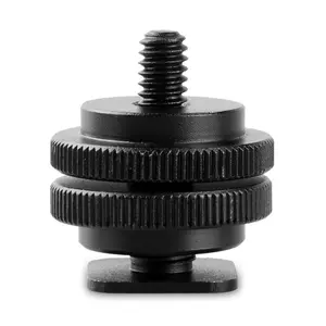 Camera Hot Shoe Mount to 1/4 Inch Tripod Screw Adapter Flash Shoe Mount for DSLR Camera Rig Alloy