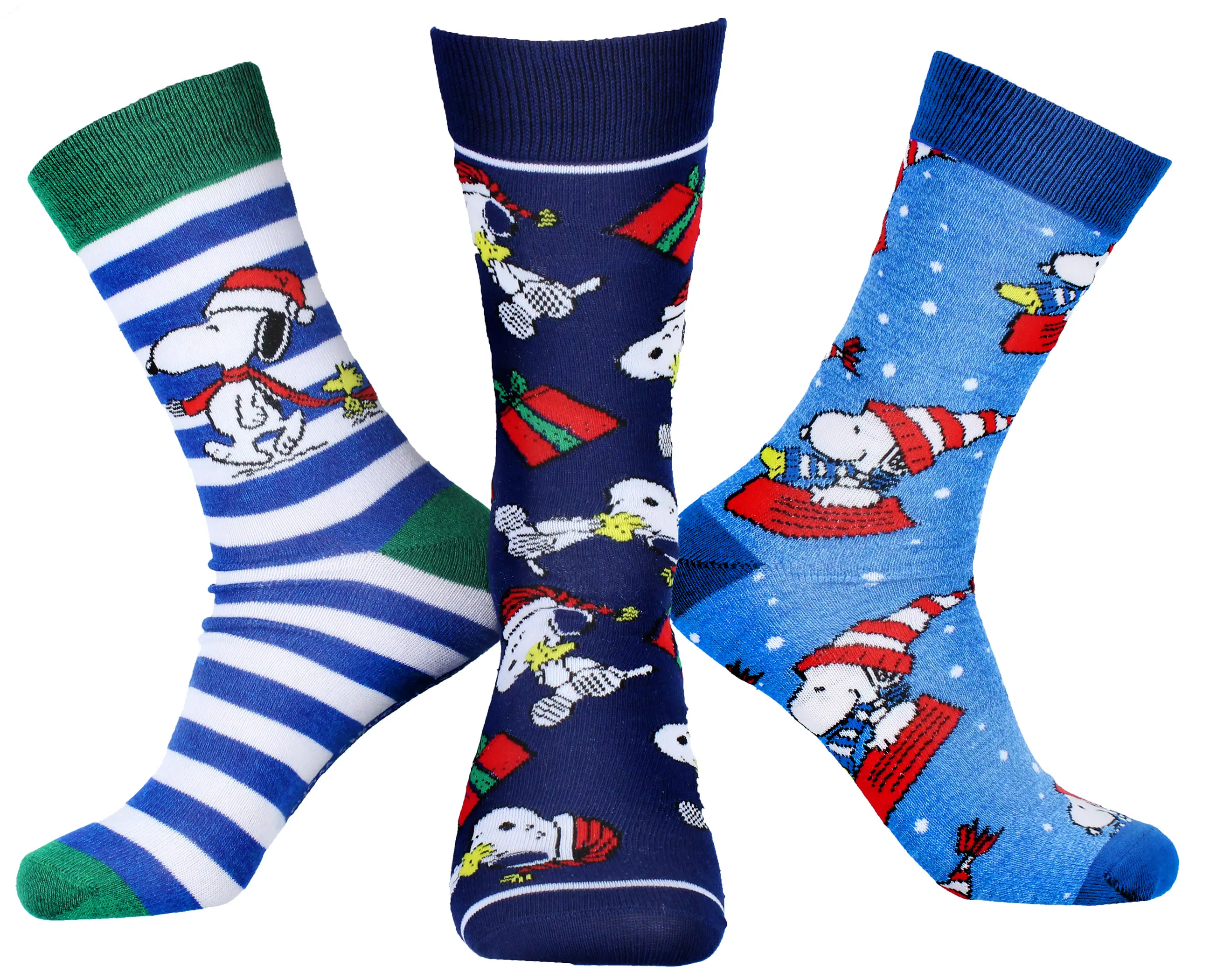 Peanuts Snoopy Holiday Themed 3 Pack Adult Crew Socks