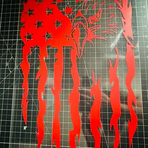 American Flag with Eagle Truck or Car Decal in Weatherproof Vinyl - Patriotic Design for Vehicle Decoration