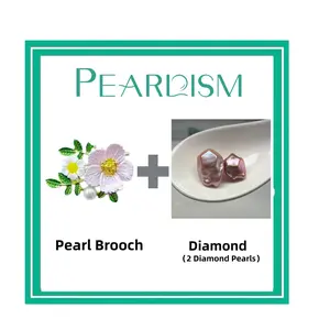 【Adee】Daisy Brooch  +  Diamond pearl   (Min 2 pcs pearls as gift) [Open in live ]｜Freshwater Baroque  Pearl -