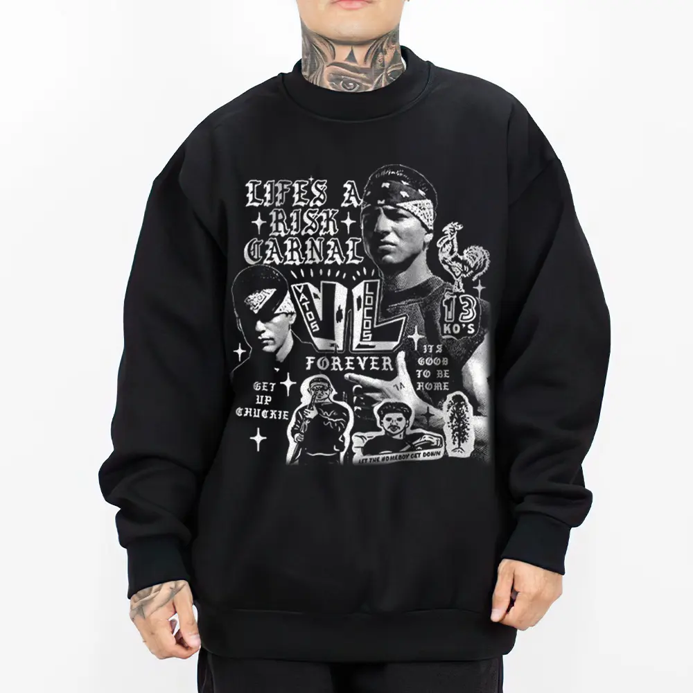 'El Gallo' Graphic Hooded Sweatshirt, Chicano Style Clothing Mexican Vatos Locos Movie