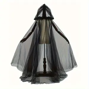 Double-Layer Witch Cloak Cape for Halloween Costume, Lightweight Polyester Material with Adjustable Belt, Easy Care, Perfect for Parties & Events