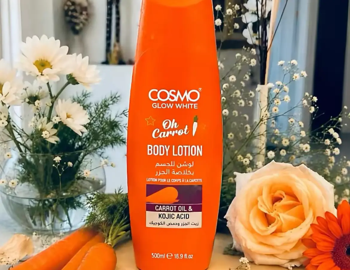 Cosmo Carrot Daily Moisturizing Lotion - Gentle, Hydrating, Non-Toxic Unisex Body Moisturizer with Vitamin C for Adults, Whole Body Exfoliating Care for All Skin Types, 500ml