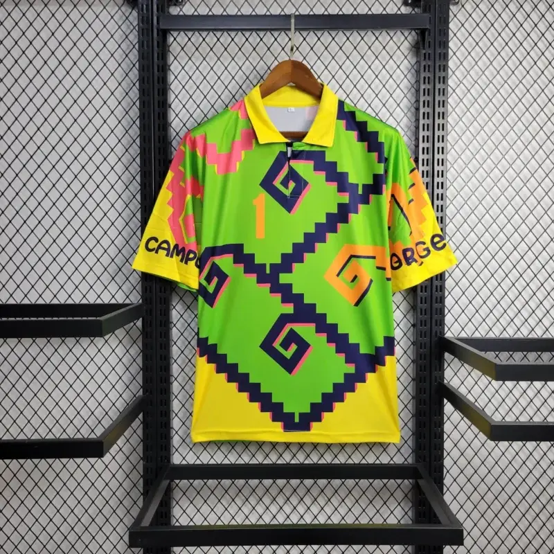 Retro Mexico Goalkeeper Football Shirt jersey player polo shirt, Inspired football