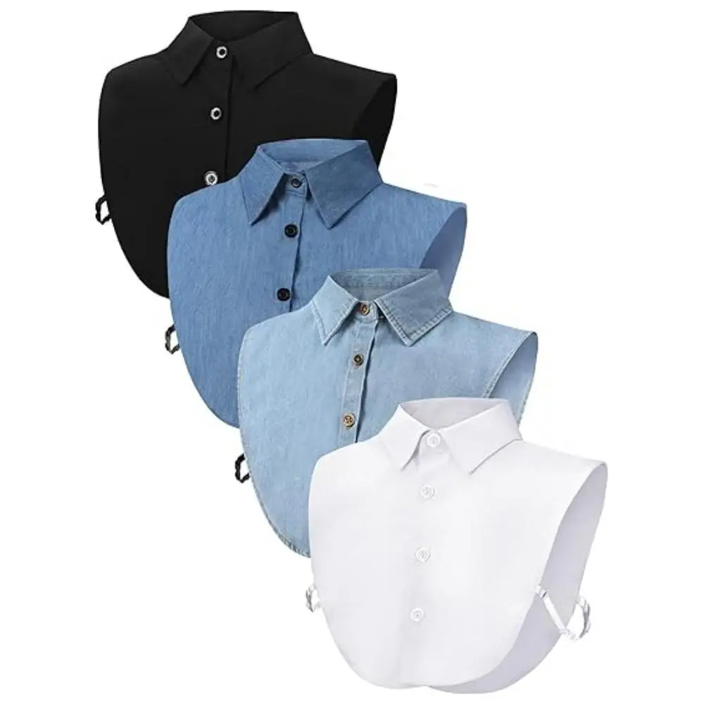 2/4 pack Detachable Fake Collar Half False Blouse Collar Detachable False Dicky Collar for Women Outfits Halloween Costume