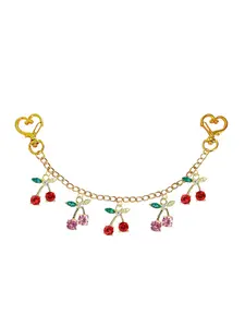 10.6 inch Sparkling Faux Rhinestone Cherry Purse Charm Bag Chain Decoration, Sparkling Accents Purse Accessories Cherry Decorative Bag Chain Charms Purse Extender Chain for Handbag Crossbody Shoulder Bag