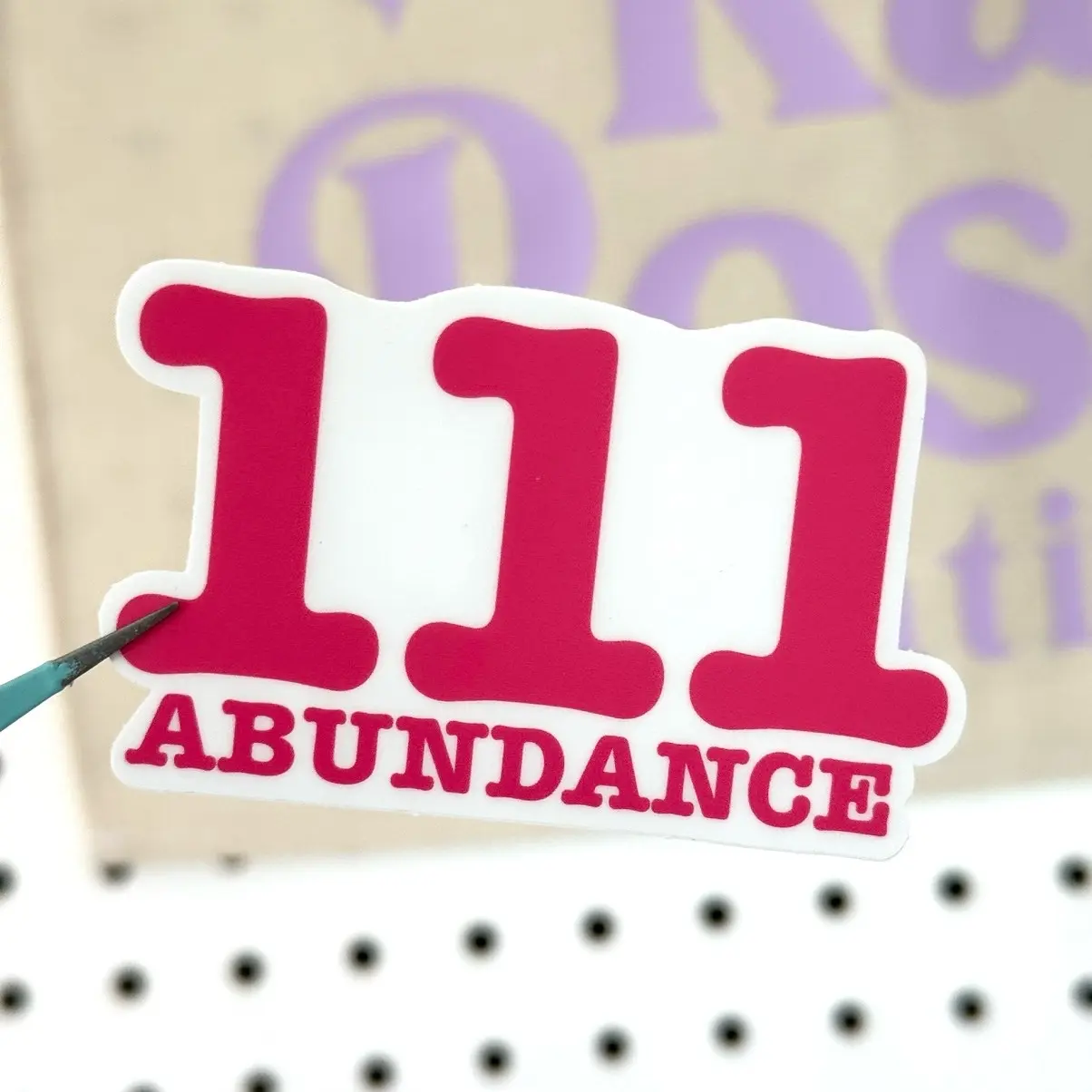 111 abundance angel number manifestation sticker | waterproof vinyl sticker | 111 angel number