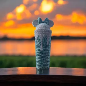 Teal Icy Mouse - 24oz Rhinestone Tumbler