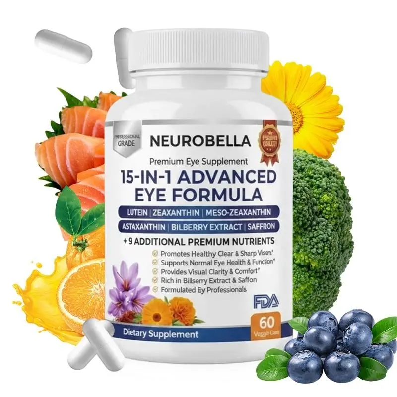 Neurobella 15-in-1 Advanced Eye Formula, Eye Health Dietary Supplement, Softgel Capsules, Approximately 60 Count, 1-3 Pack
